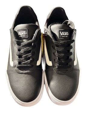 Vans Black Low-Top Sneakers with White Side Stripe 7.5 Women NWB
